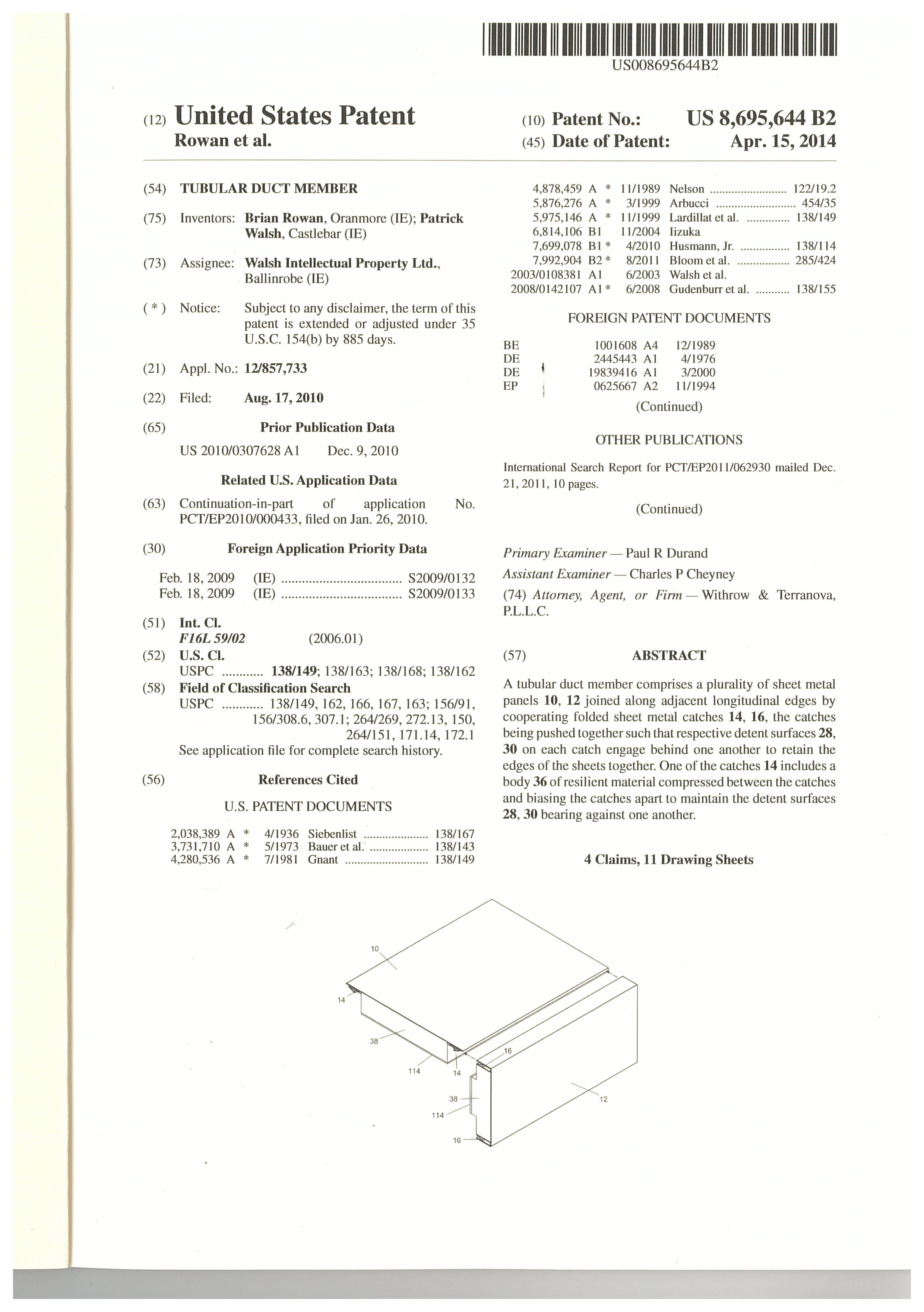 US Patent 8695644